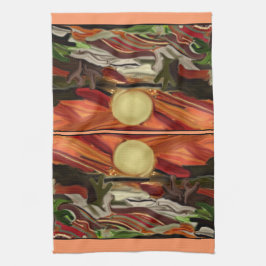 南西スカイズ抽象芸術アート キッチンタオル