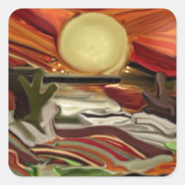 南西スカイズ抽象芸術アート スクエアシール