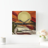 南西スカイズ抽象芸術アート スクエア壁時計 (ホーム)