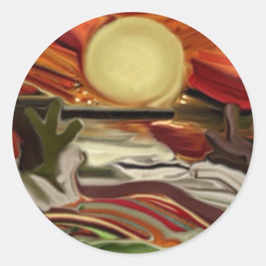 南西スカイズ抽象芸術アート ラウンドシール (正面)