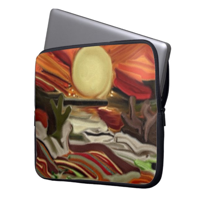 南西スカイズ抽象芸術アート ラップトップスリーブ (正面左)