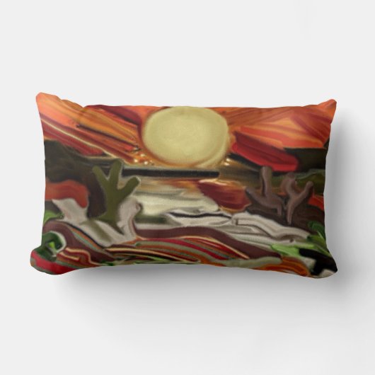 南西スカイズ抽象芸術アート ランバークッション (正面)