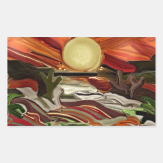 南西スカイズ抽象芸術アート 長方形シール (正面)