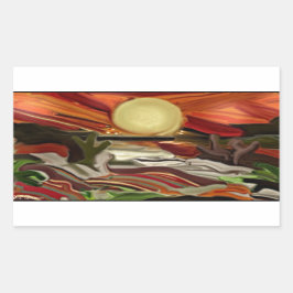 南西スカイズ抽象芸術アート 長方形シール