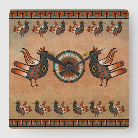 南西スタイルの時計 スクエア壁時計 (正面)