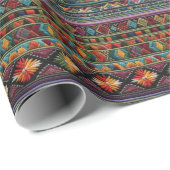 南西スタイルカラフルホースブランケット誕生日 ラッピングペーパー (ロールコーナー)