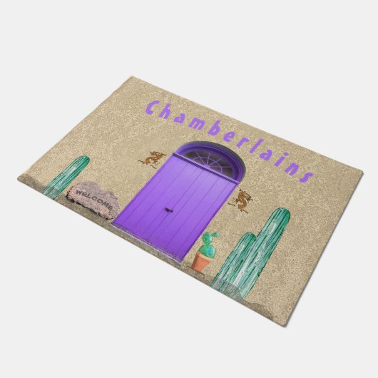 南西スタイルサグアーロサボスファミリー姓 ドアマット (アングル)