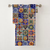 南西スタイルタラベラタイルカラフルバスルーム