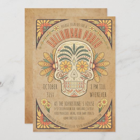 南西スタイルハローウィンパーティ招待状 招待状 (正面/裏面)