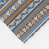 南西スタイルブルーと茶色の幾何学小 フリースブランケット (角)