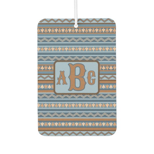 南西スタイルブルーブラウンジオメトリックパーソナライズされたス カーエアーフレッシュナー (正面)