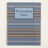 南西スタイルブルーブラウンジオメトリックパーソナライズされたス プランナー手帳 (正面)