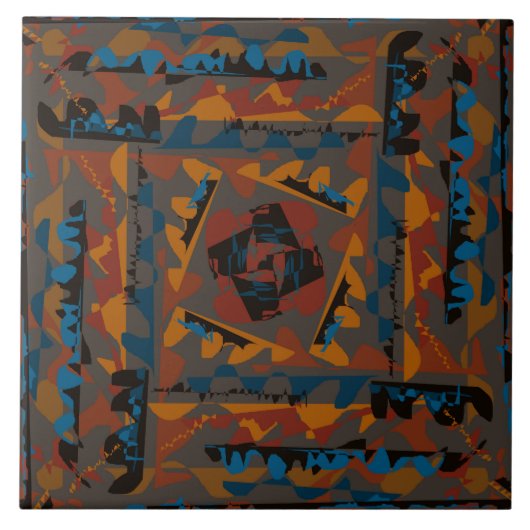 南西スタイル抽象芸術パターンギザギザデザイン タイル (正面)