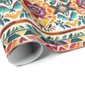 南西スタイル水彩カラフル誕生日 ラッピングペーパー (ロールコーナー)