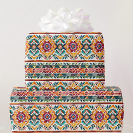 南西スタイル水彩カラフル誕生日 ラッピングペーパー