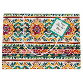 南西スタイル水色プリントカスタムギフトラベル ラージペーパーバッグ (正面)