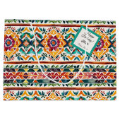 南西スタイル水色プリントカスタムギフトラベル ラージペーパーバッグ (裏面)