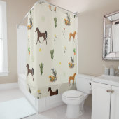 南西スタイル砂漠動物のシャワーカーテン シャワーカーテン (インサイチュ)