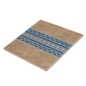 南西スタイル青と茶色の幾何学的パターン タイル (側面)