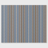 南西スタイル青と茶色の幾何学的パターン ラッピングペーパー (フラット)