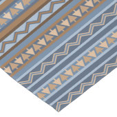 南西スタイル青と茶色の幾何学的パターン ロングテーブルランナー (コーナー)