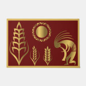 南西スプリングタイム金ゴールドココペリラグ ドアマット (正面)