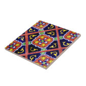 南西タイルのコバルトブルーのオレンジ黄色 タイル (側面)