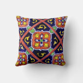 南西タイルのデザインの装飾用クッションのコバルトブルー クッション (裏面)