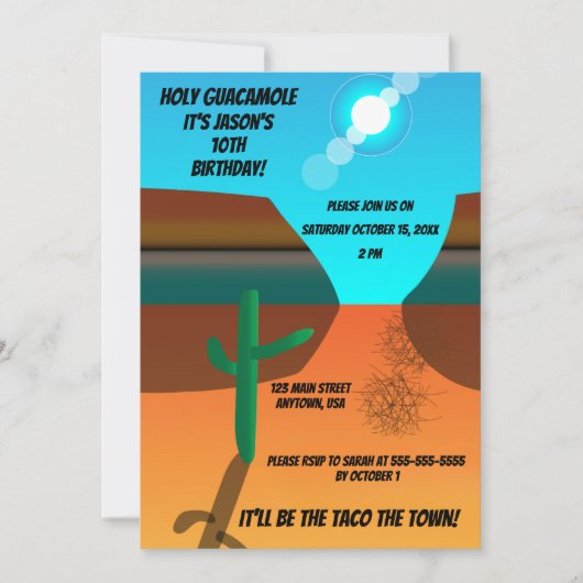 南西タンブレウィード誕生日 招待状 (正面)