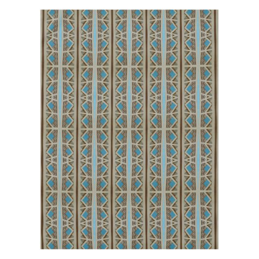 南西ターコイズの灰色のブラウンパターン テーブルクロス (正面)