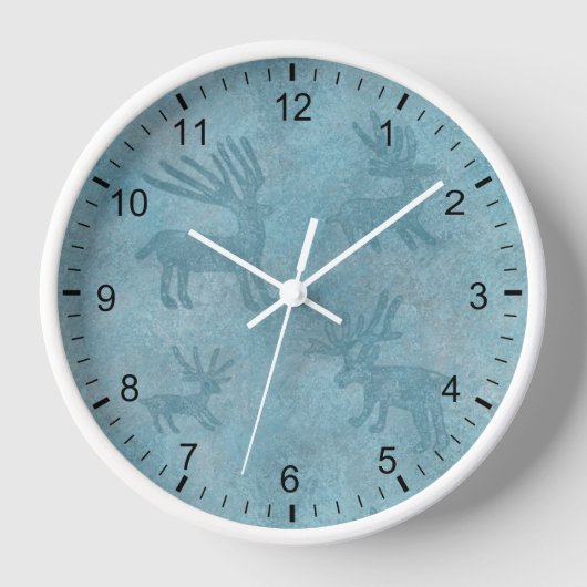 南西ターコイズディアペトログリフフレーム 壁時計 (正面)