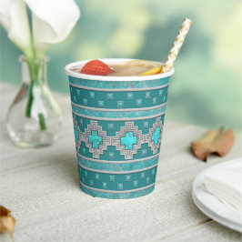 南西ターコイズ幾何学石模様 紙コップ