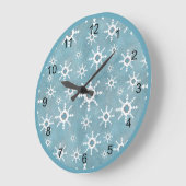 南西ターコイズ抽象芸術幾何学的スノーフレーク ラージ壁時計 (傾斜)