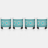 南西ターコイズ石の幾何学的パターン ウイスキーグラス (裏面)