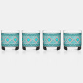 南西ターコイズ石の幾何学的パターン ウイスキーグラス (正面)