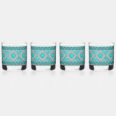 南西ターコイズ石の幾何学的パターン ウイスキーグラス (左)