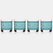 南西ターコイズ石の幾何学的パターン ウイスキーグラス (右)