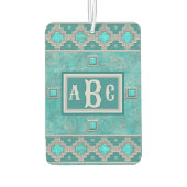 南西ターコイズ石の幾何学的パーソナライズされた カーエアーフレッシュナー (裏面)