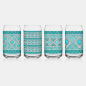 南西ターコイズ石の幾何集合 ガラス缶 (右)