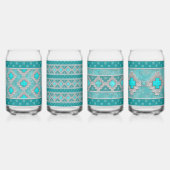 南西ターコイズ石の幾何集合 ガラス缶 (正面)