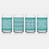 南西ターコイズ石の幾何集合 ガラス缶 (左)