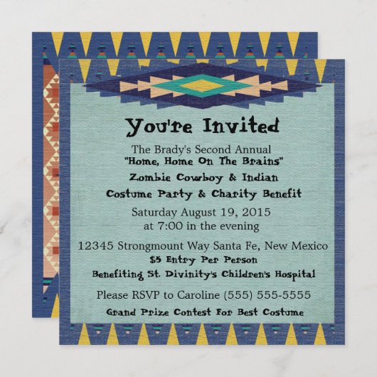 南西チャリティーガラカウボーイテーマパーティー- 招待状 (正面/裏面)