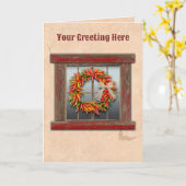 南西チリストラリース素朴赤窓 カード (黄色い花)