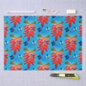 南西チリペッパーターコイズレッドガラスパターン 薄葉紙 (クラフト)