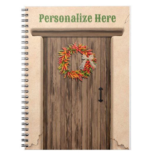 南西チリリースオン素朴ウッドドア ノートブック (正面)