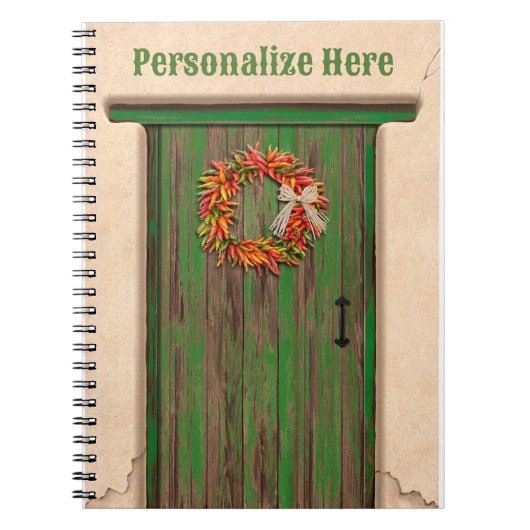 南西チリリースオン素朴グリーンウッドドア ノートブック (正面)