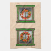 南西チリリースオン素朴グリーンウッド窓 キッチンタオル (縦)