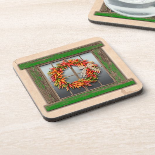 南西チリリースオン素朴グリーンウッド窓 コースター (左側)