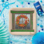 南西チリリースオン素朴グリーンウッド窓 ペーパープレート (パーティー)