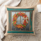 南西チリリースオン素朴ブルーウッドウィンドウ クッション (ブランケット)